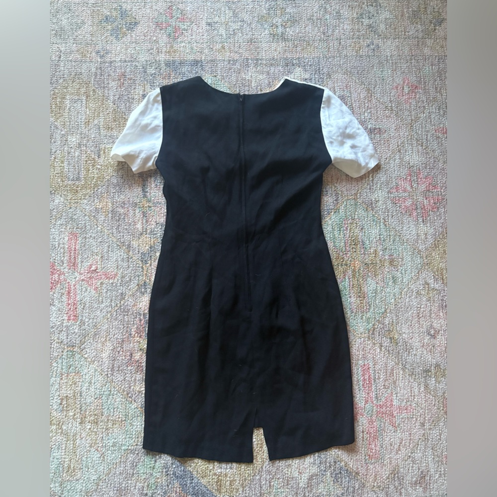 Vintage 1980s Scarlett Black and White Diamond Pattern Dress - Picture 5 of 6